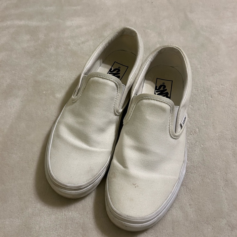Women’s white slip on Vans